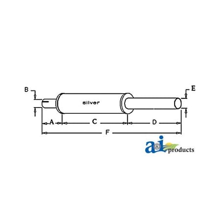 A & I Products Muffler 25" x4" x4" A-G13032